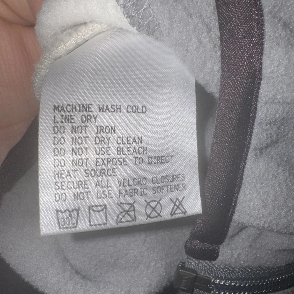 North Face Men Fleece Vest Large Lightweight Color Block Gray White 90's Zip‎